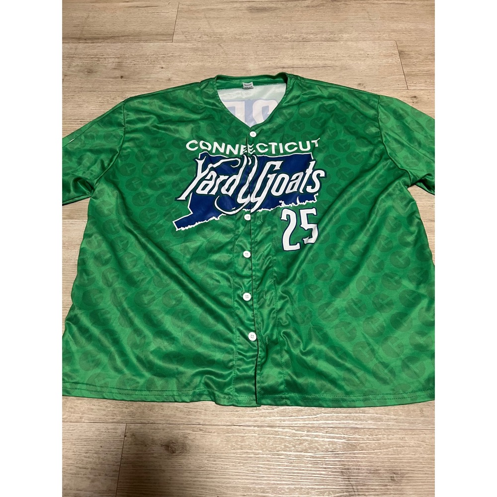 Hartford Yard Goats Baseball Jersey Mens XL Green MiLB Connecticut #25